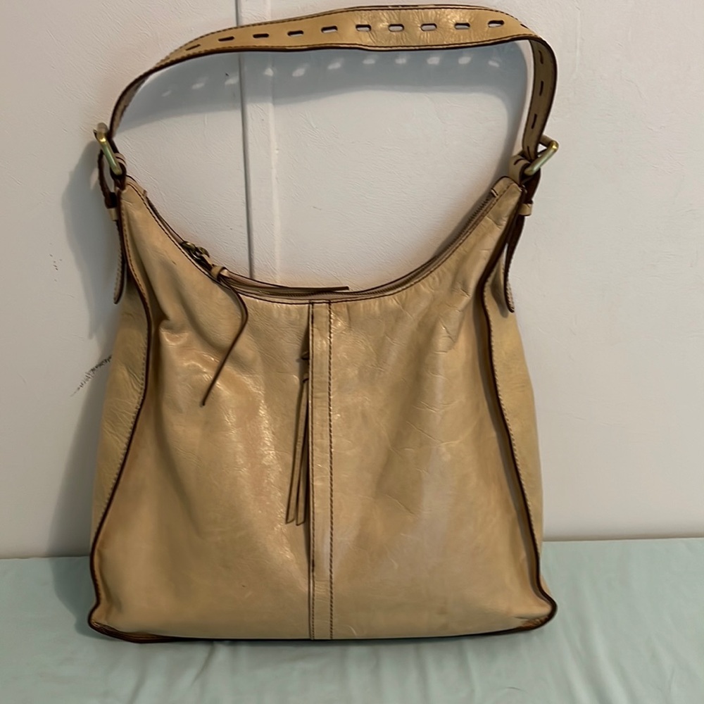 HOBO Cream and Brown Shoulder Bag